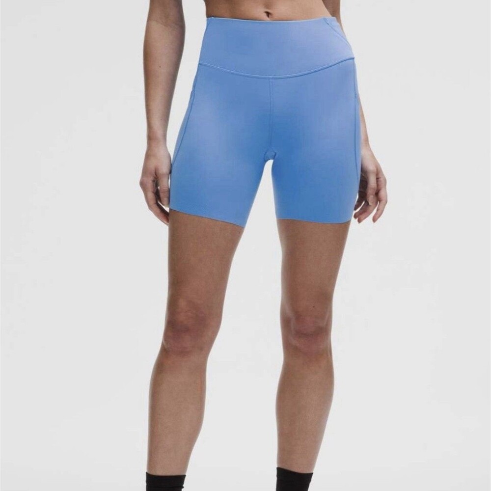 Lululemon Fast And Free High Rise Shorts Women’s 8 Pool Party Blue 6” Pocket NWT - Picture 11 of 16